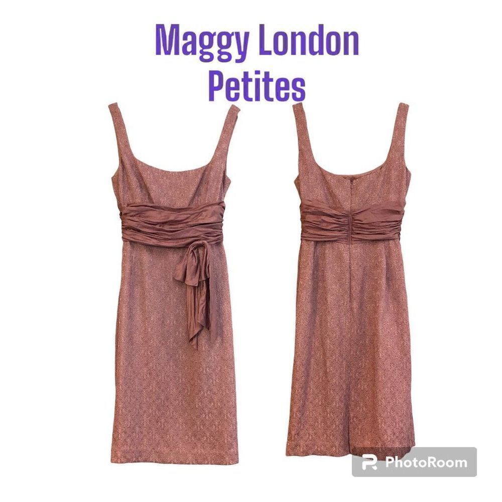 Maggy London Women’s Sleeveless Tank Purple Lined Waist Bow Size 10